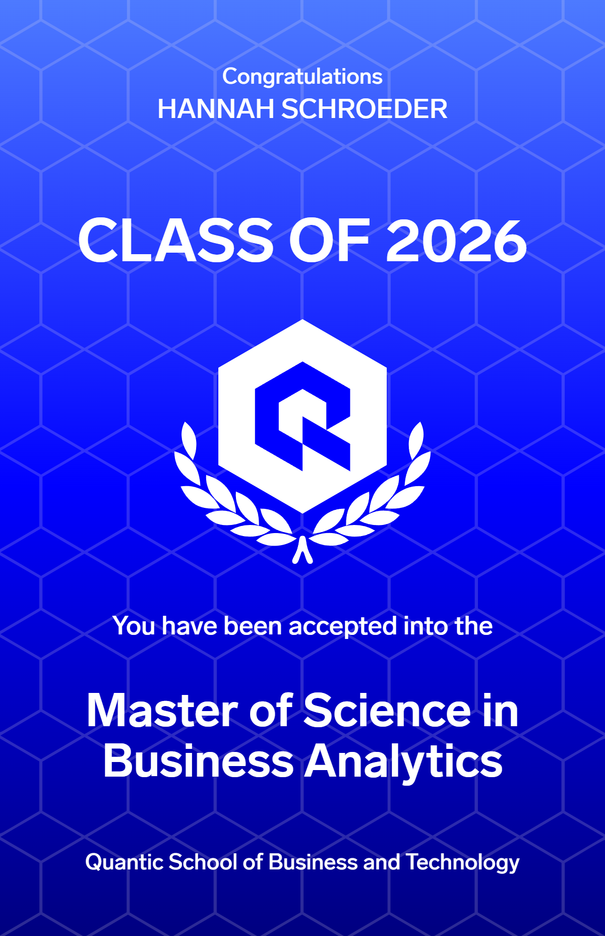 Quantic School of Business and Technology MSBA Class of 2026